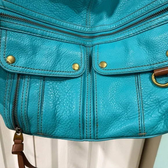 Yellow and Blue FOSSIL pebbleleather Women's Shoulder/Crossbody Bags (set of 2) - Picture 4 of 16